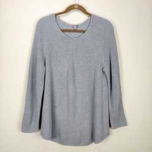 J Jill Gray Knit Long Sleeve Tunic Sweater